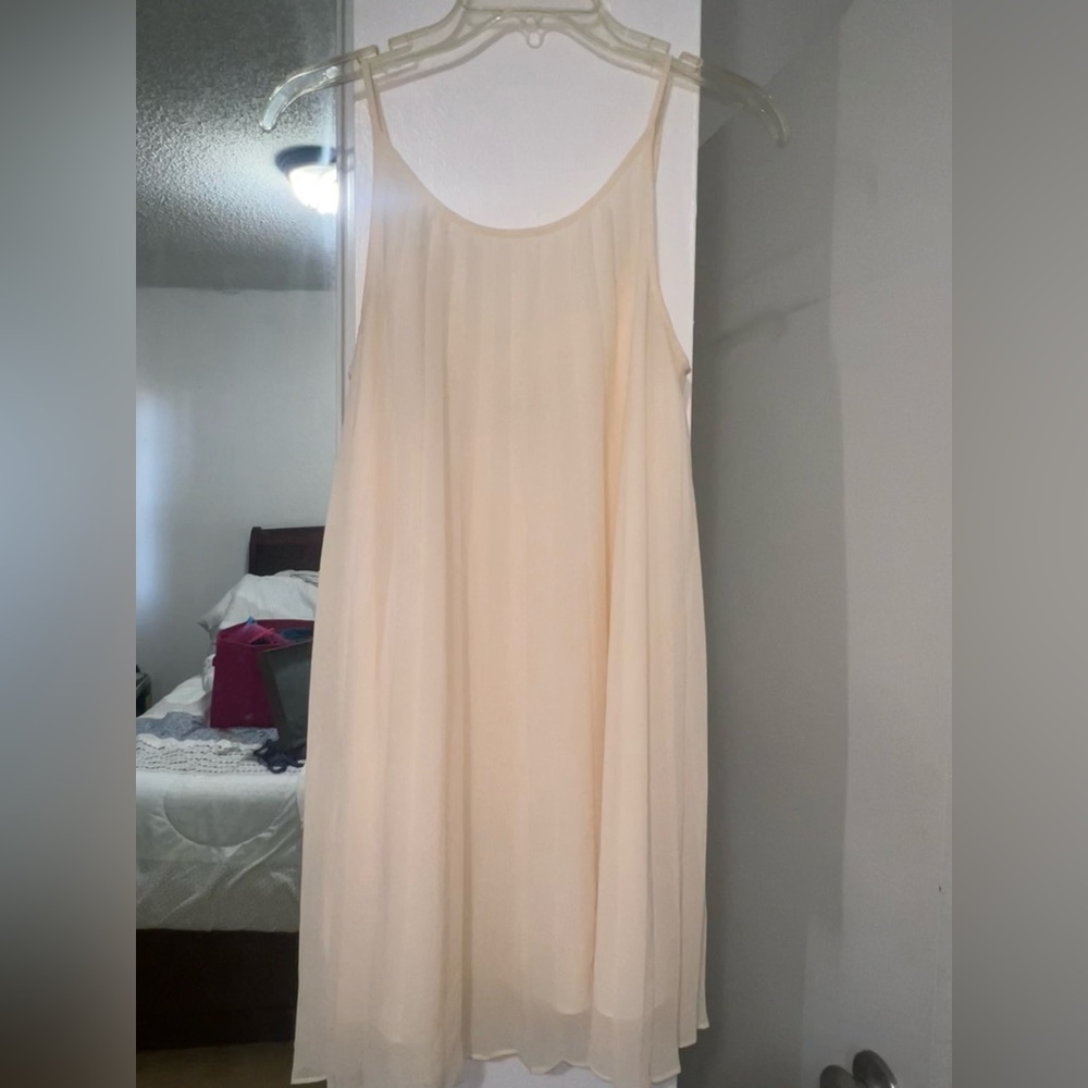 BCBG Pleated beige dress